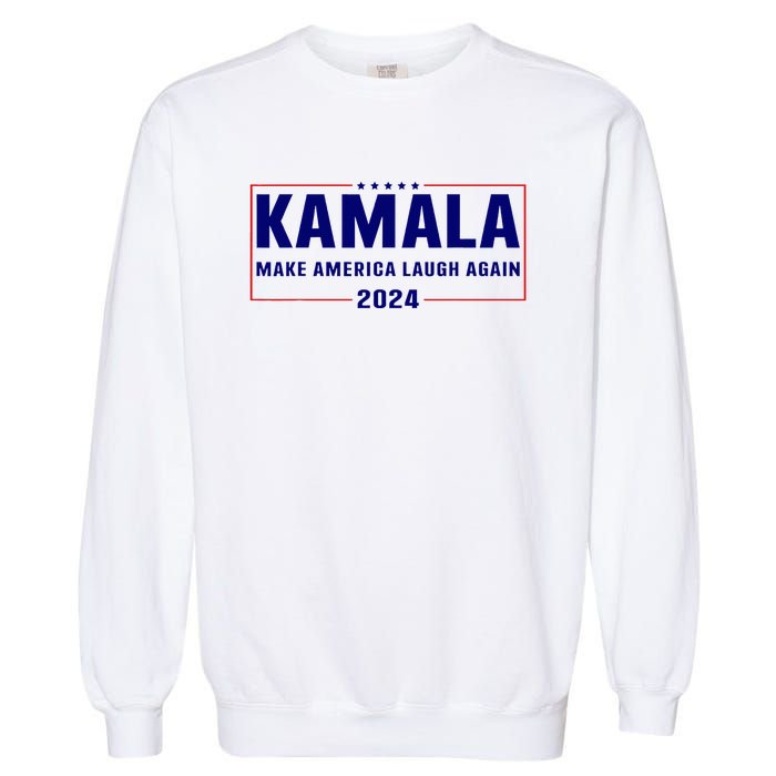 Make America Laugh Again American Flag Kamala 2024 Garment-Dyed Sweatshirt