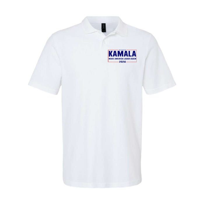 Make America Laugh Again American Flag Kamala 2024 Softstyle Adult Sport Polo