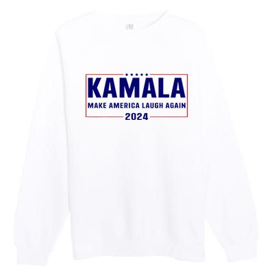 Make America Laugh Again American Flag Kamala 2024 Premium Crewneck Sweatshirt