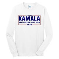 Make America Laugh Again American Flag Kamala 2024 Tall Long Sleeve T-Shirt