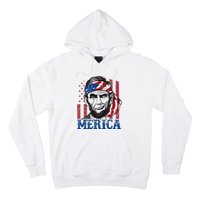 Merica Abraham Lincoln American Flag Hoodie