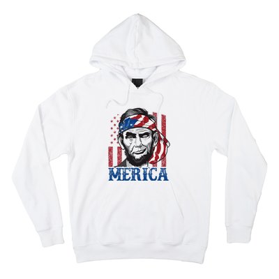 Merica Abraham Lincoln American Flag Hoodie