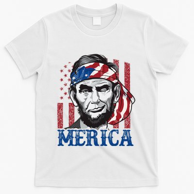 Merica Abraham Lincoln American Flag T-Shirt