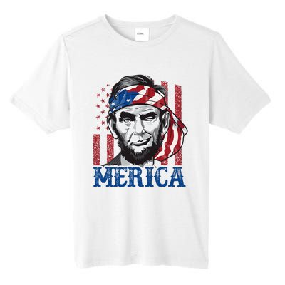 Merica Abraham Lincoln American Flag Tall Fusion ChromaSoft Performance T-Shirt