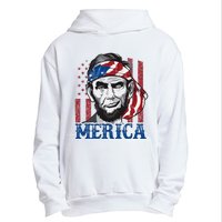 Merica Abraham Lincoln American Flag Urban Pullover Hoodie