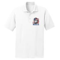 Merica Abraham Lincoln American Flag PosiCharge RacerMesh Polo