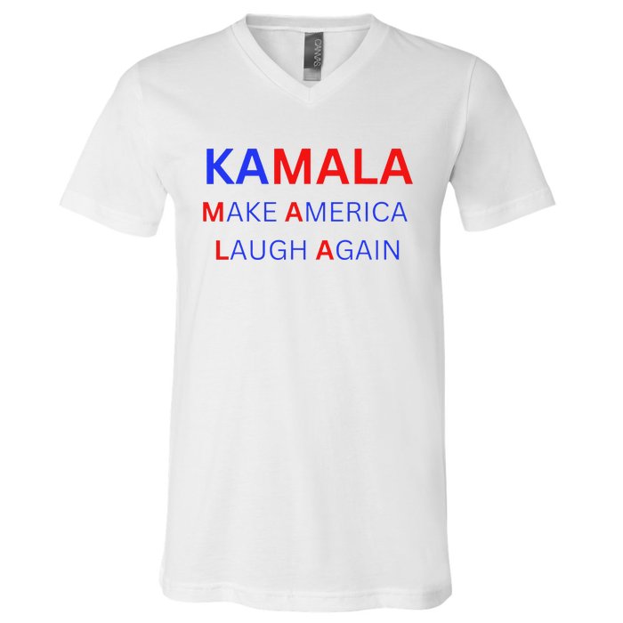 Make America Laugh Again Kamala Harris 2024 V-Neck T-Shirt