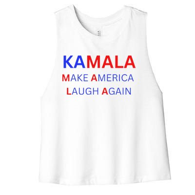 Make America Laugh Again Kamala Harris 2024 Women's Racerback Cropped Tank