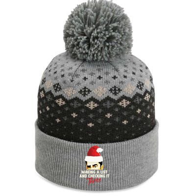 Making A List And Checking It Thrice Funny Christmas Saying Gift The Baniff Cuffed Pom Beanie