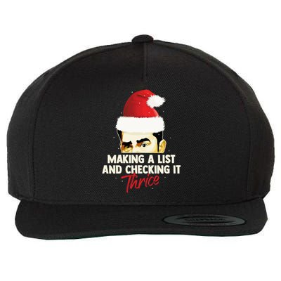 Making A List And Checking It Thrice Funny Christmas Saying Gift Wool Snapback Cap