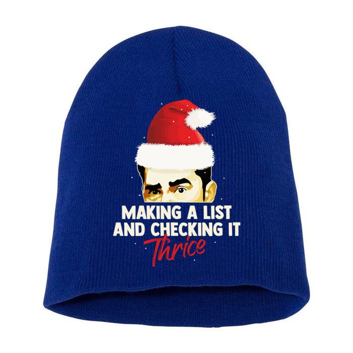 Making A List And Checking It Thrice Funny Christmas Saying Gift Short Acrylic Beanie