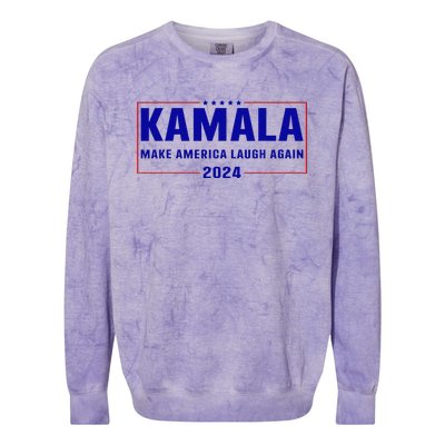 Make America Laugh Again American Flag Kamala 2024 Colorblast Crewneck Sweatshirt