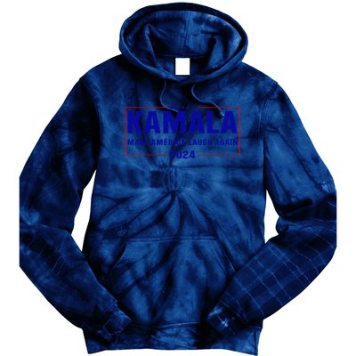 Make America Laugh Again American Flag Kamala 2024 Tie Dye Hoodie