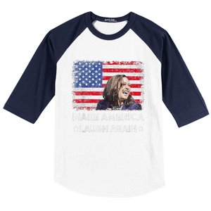 Make America Laugh Again Vote 2024 President Kamala Harris Baseball Sleeve Shirt