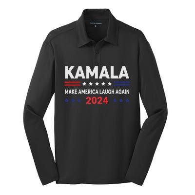 Make America Laugh Again 2024 Silk Touch Performance Long Sleeve Polo