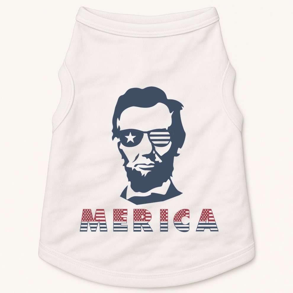 Merica Abe Lincoln Doggie Tank