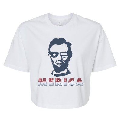 Merica Abe Lincoln Bella+Canvas Jersey Crop Tee