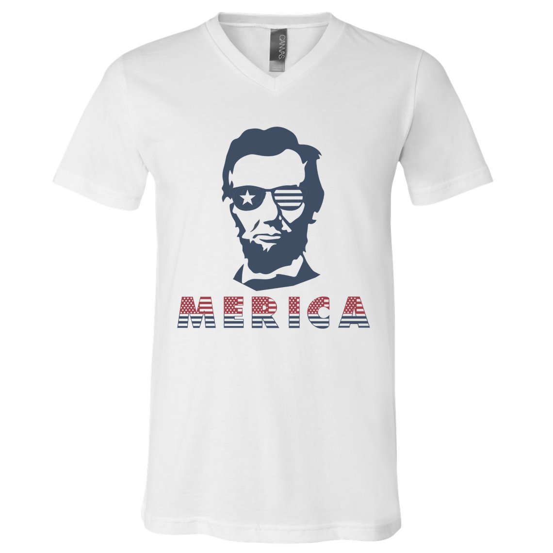 Merica Abe Lincoln V-Neck T-Shirt