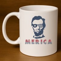 Merica Abe Lincoln 11oz C Handle Ceramic Mug