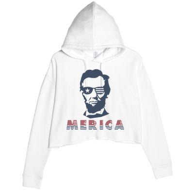 Merica Abe Lincoln Crop Fleece Hoodie