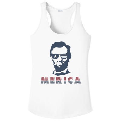 Merica Abe Lincoln Ladies PosiCharge Competitor Racerback Tank