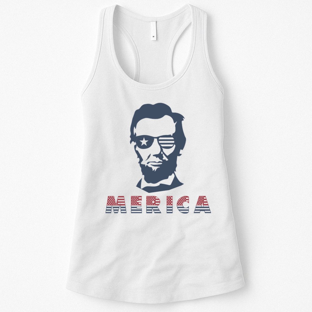 Merica Abe Lincoln Womens Tank Top