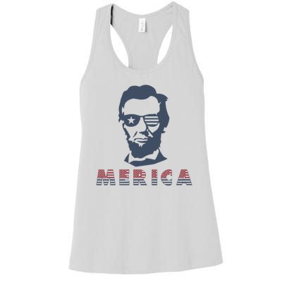 Merica Abe Lincoln Women's Racerback Tank