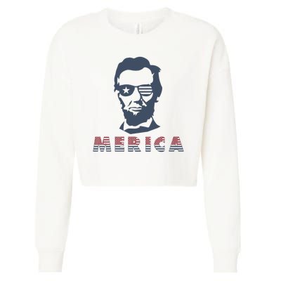 Merica Abe Lincoln Cropped Pullover Crew