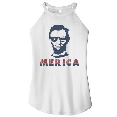 Merica Abe Lincoln Women's Perfect Tri Rocker Tank