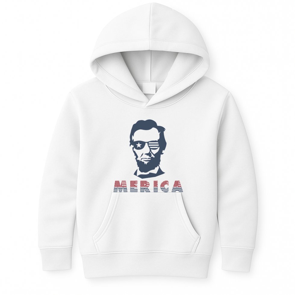 Merica Abe Lincoln Kids Hoodie
