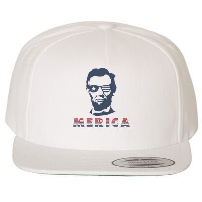 Merica Abe Lincoln Wool Snapback Cap