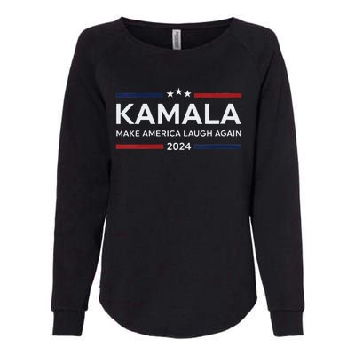 Make America Laugh Again American Flag 2024 V Neck Womens California Wash Sweatshirt