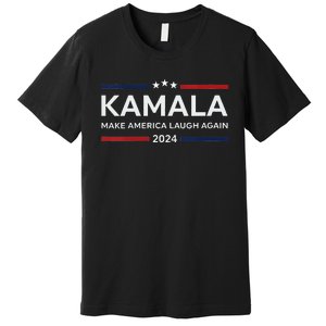 Make America Laugh Again American Flag 2024 V Neck Premium T-Shirt