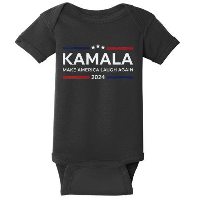 Make America Laugh Again American Flag 2024 V Neck Baby Bodysuit