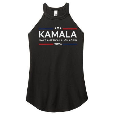 Make America Laugh Again American Flag 2024 V Neck Women's Perfect Tri Rocker Tank