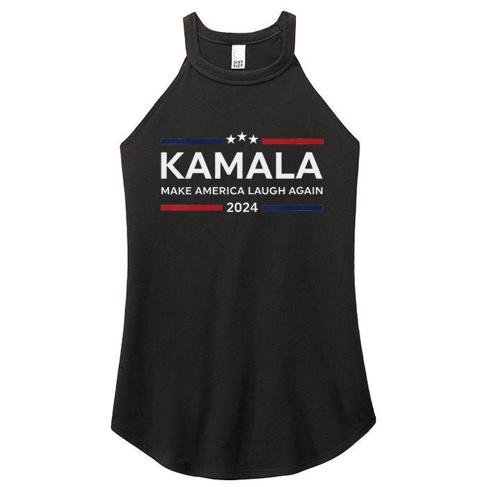 Make America Laugh Again American Flag 2024 V Neck Women's Perfect Tri Rocker Tank