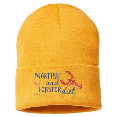 Martini And Lobster Diet Martini Aesthetic Fisherman Core Sustainable Knit Beanie