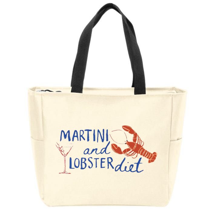 Martini And Lobster Diet Martini Aesthetic Fisherman Core Zip Tote Bag