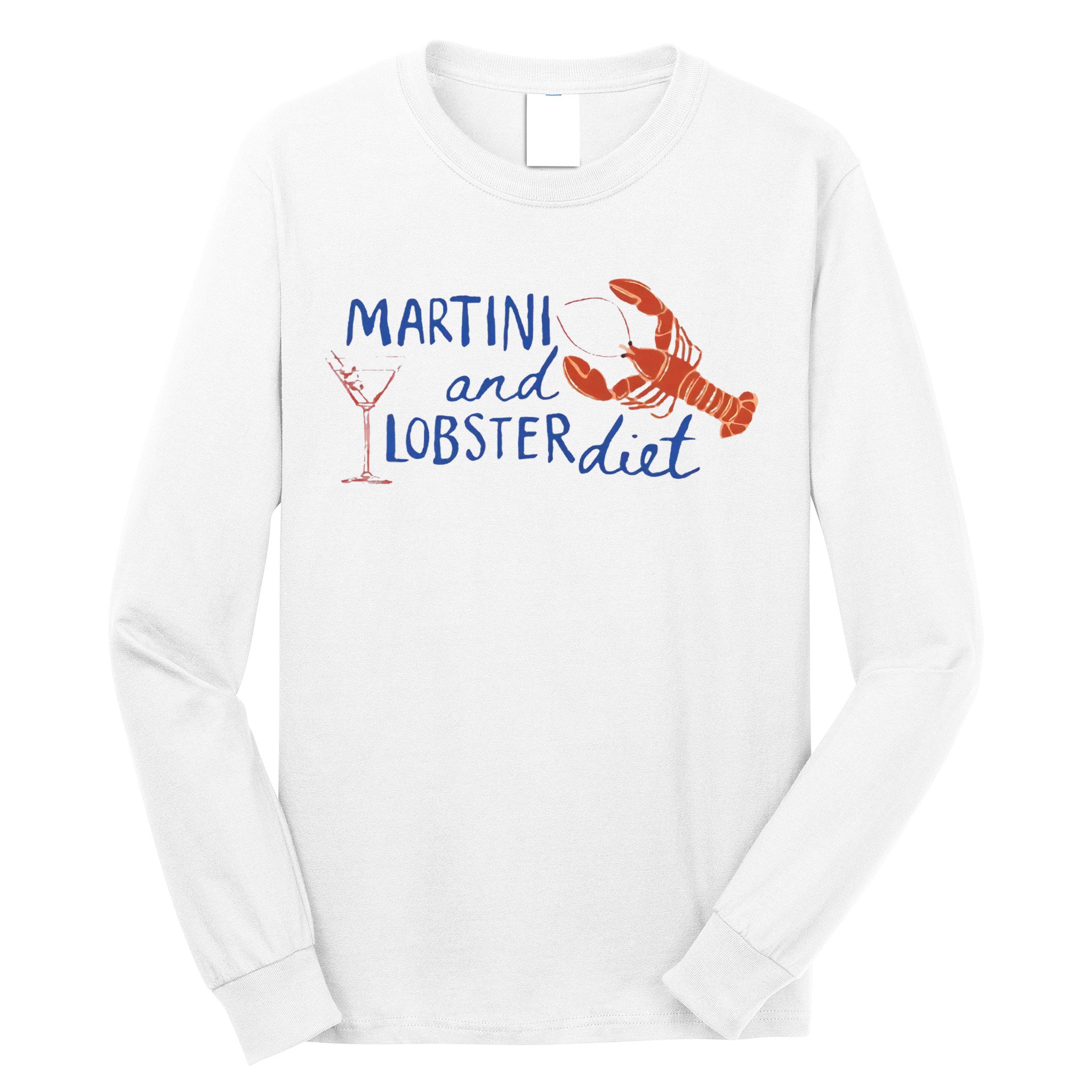 Martini And Lobster Diet Martini Aesthetic Fisherman Core Long Sleeve Shirt
