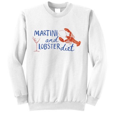 Martini And Lobster Diet Martini Aesthetic Fisherman Core Sweatshirt