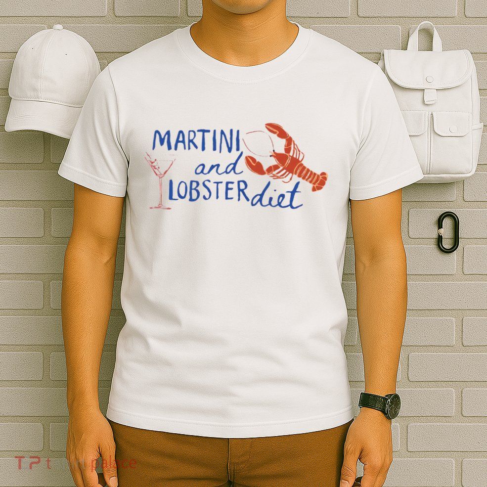 Martini And Lobster Diet Martini Aesthetic Fisherman Core T-Shirt