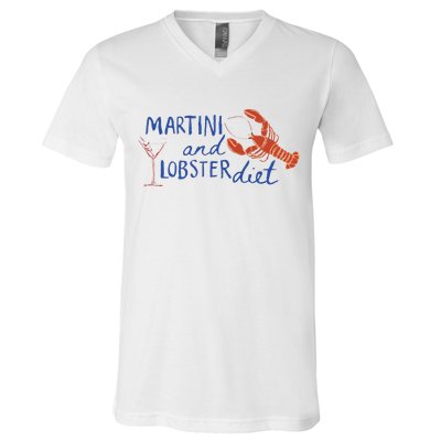 Martini And Lobster Diet Martini Aesthetic Fisherman Core V-Neck T-Shirt