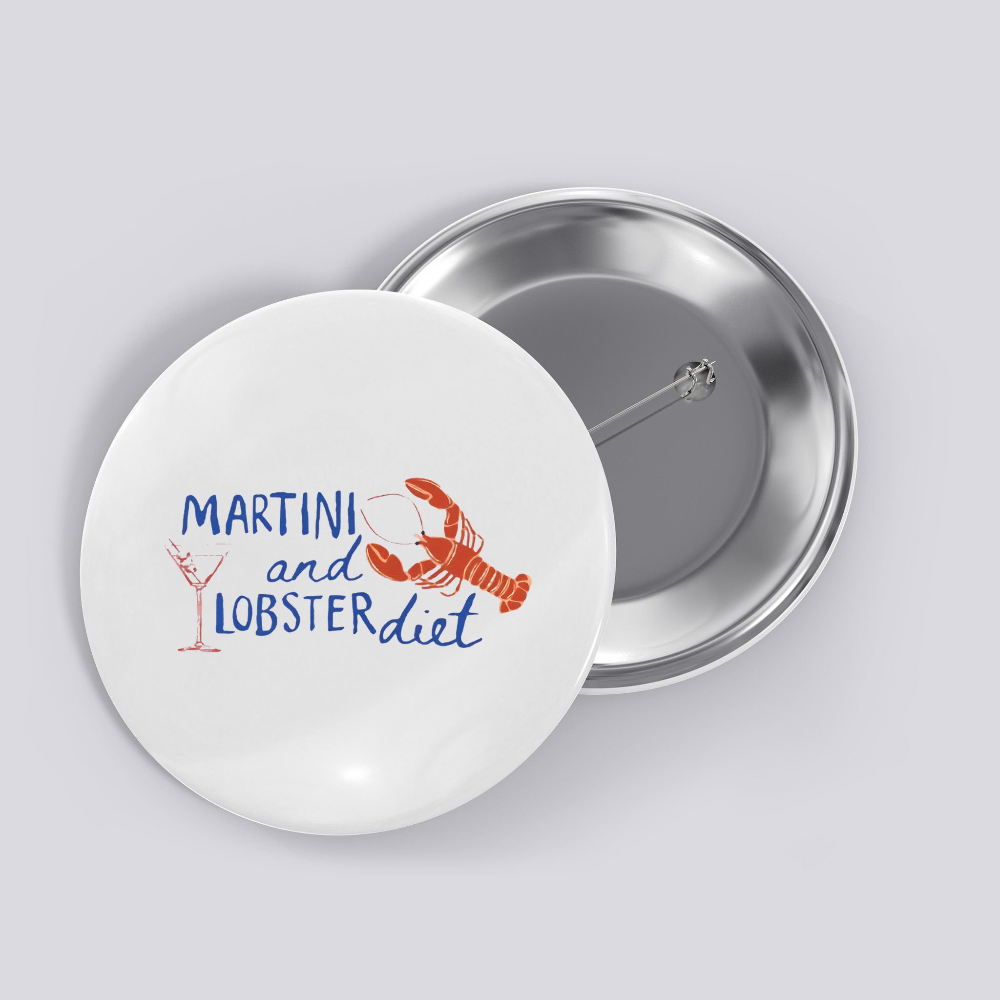 Martini And Lobster Diet Martini Aesthetic Fisherman Core Button