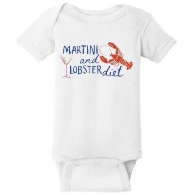 Martini And Lobster Diet Martini Aesthetic Fisherman Core Baby Bodysuit