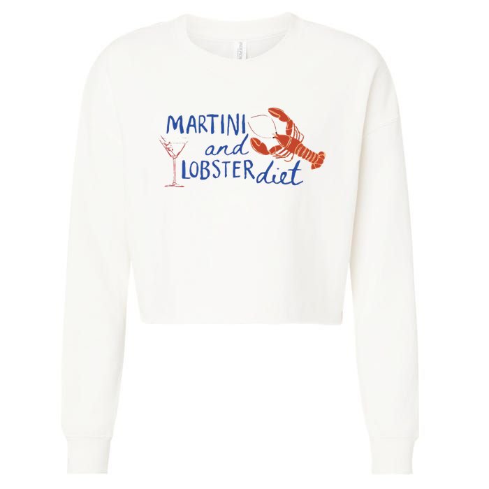 Martini And Lobster Diet Martini Aesthetic Fisherman Core Cropped Pullover Crew