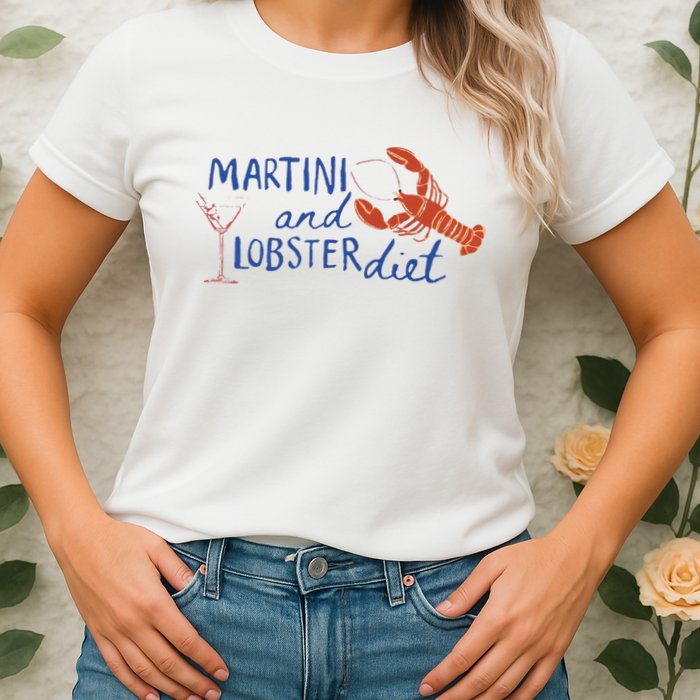 Martini And Lobster Diet Martini Aesthetic Fisherman Core Womens T-Shirt