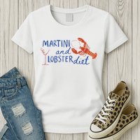 Martini And Lobster Diet Martini Aesthetic Fisherman Core Womens T-Shirt