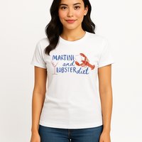 Martini And Lobster Diet Martini Aesthetic Fisherman Core Womens T-Shirt