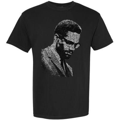 Malcolm X Black And White Portrait Garment-Dyed Heavyweight T-Shirt