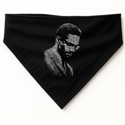 Malcolm X Black And White Portrait USA-Made Doggie Bandana